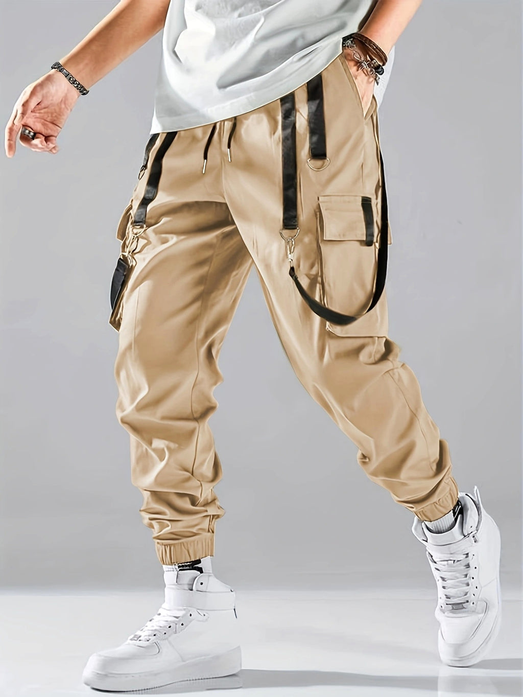 B.1 Ribbon Overalls Drawstring Sports Trousers Pants - enhanced image 4