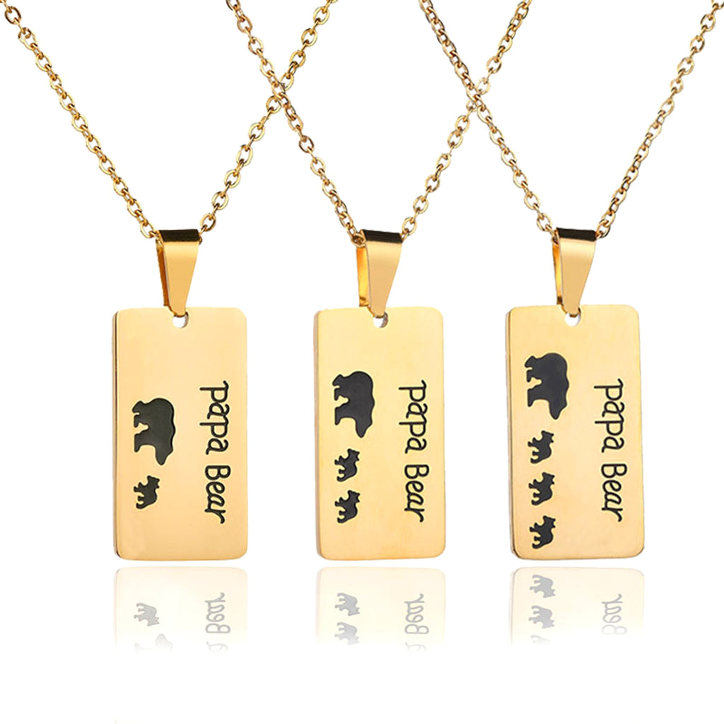 Bear Pendant Stainless Steel Oil Drop Necklace Daddy Necklace - enhanced image 4