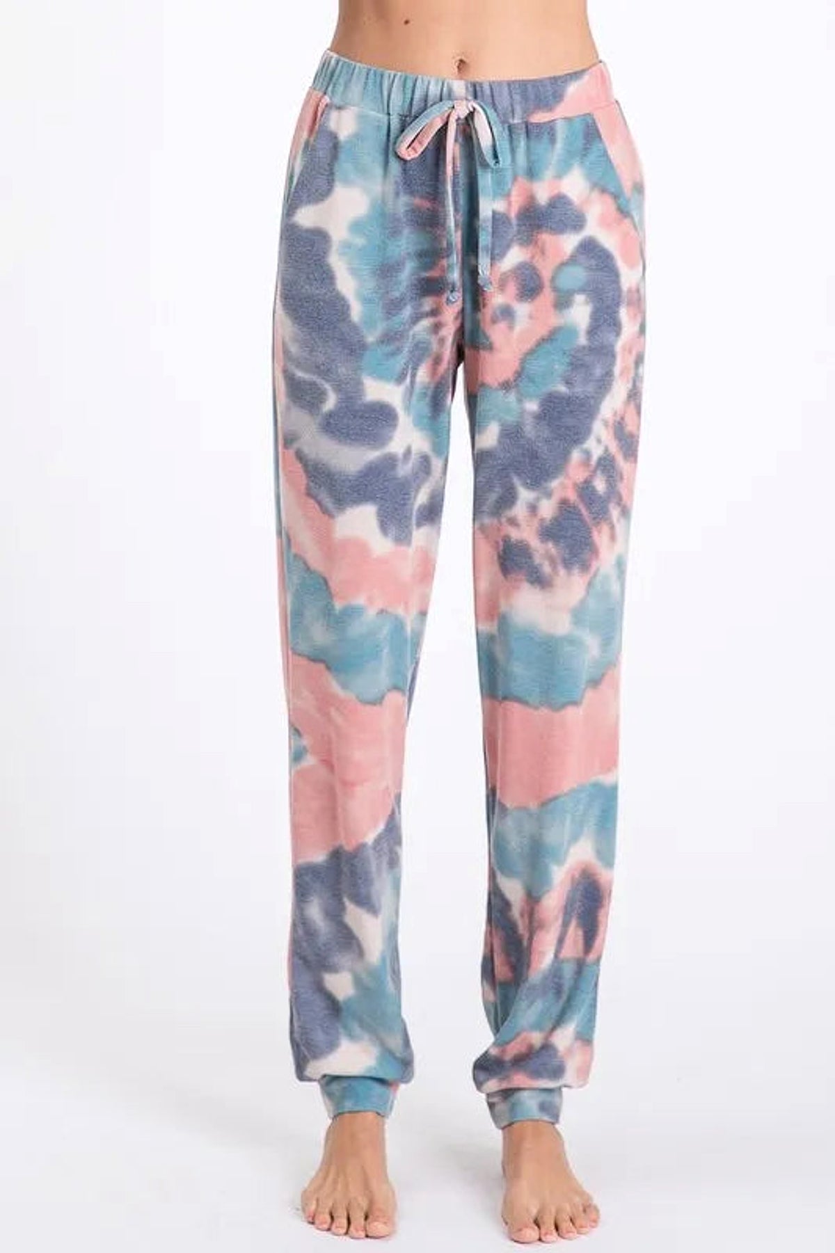 BiBi Tie Dye French Terry Casual Pants - enhanced image 4