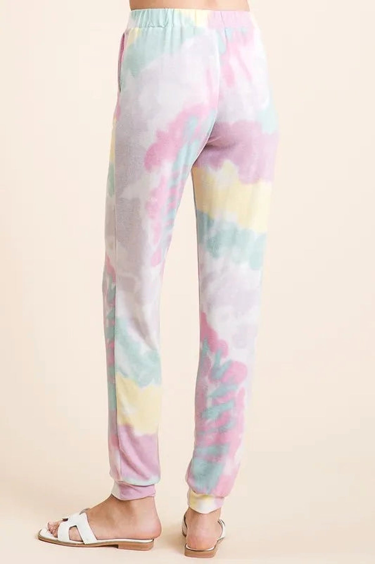 BiBi Tie Dye French Terry Casual Pants - enhanced image 4