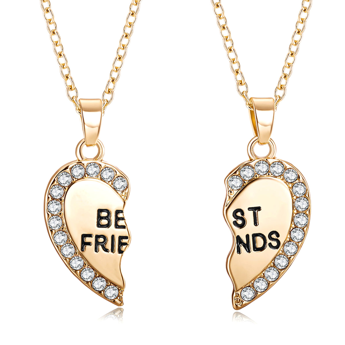 BondedHearts™ – Custom Couple Necklaces (Split Heart Set) - enhanced image 4