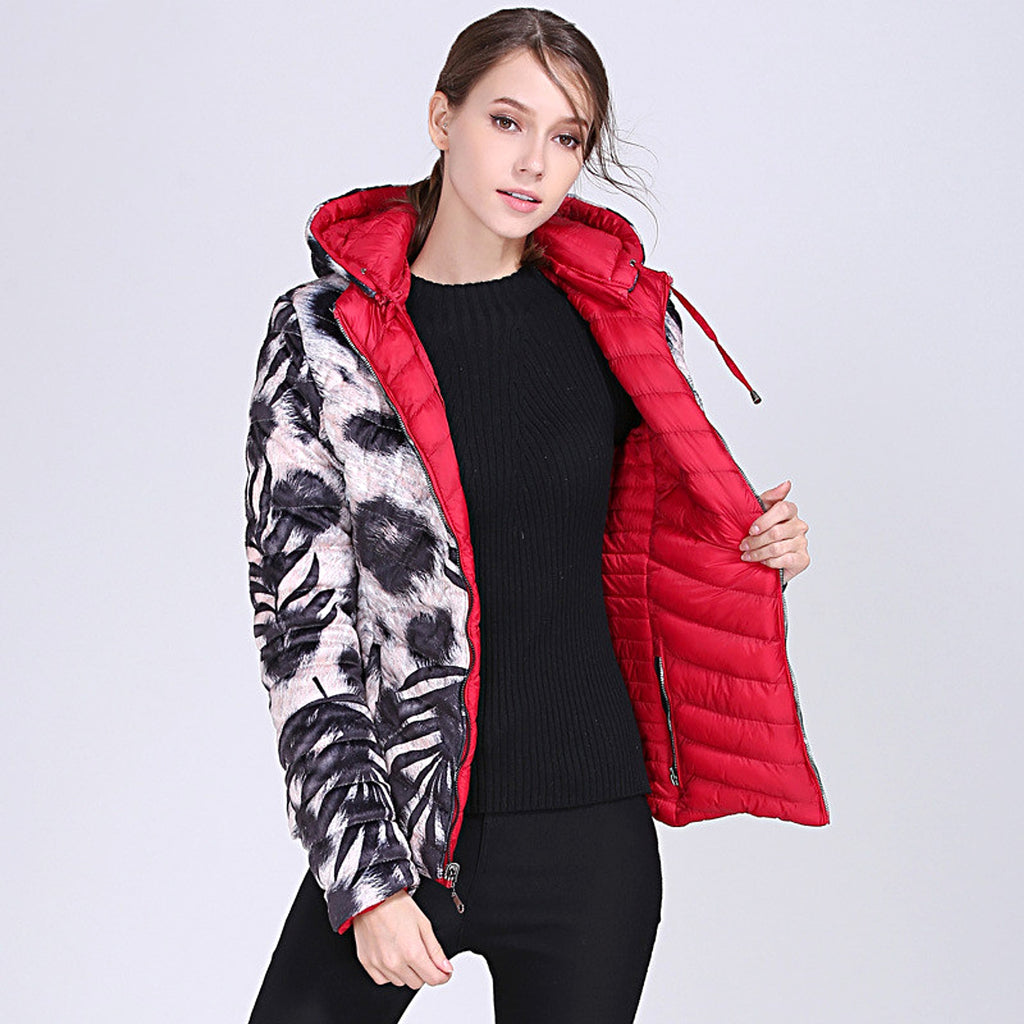 Camouflage Solid Color Double-Sided Cotton Jacket Women - enhanced image 4