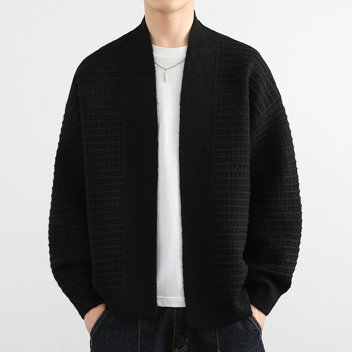 Cardigan Sweater Men's Spring And Autumn Trendy Loose - enhanced image 4