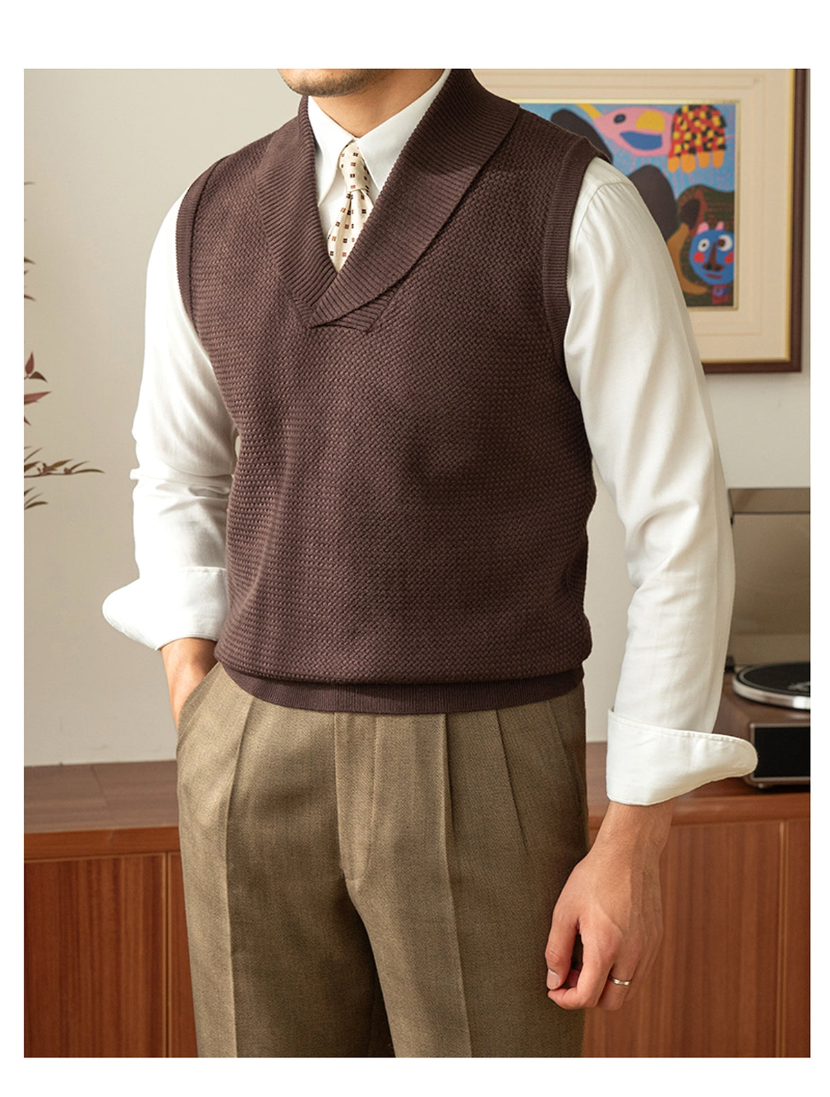 Casual Retro Warm Sweater Vest - enhanced image 4