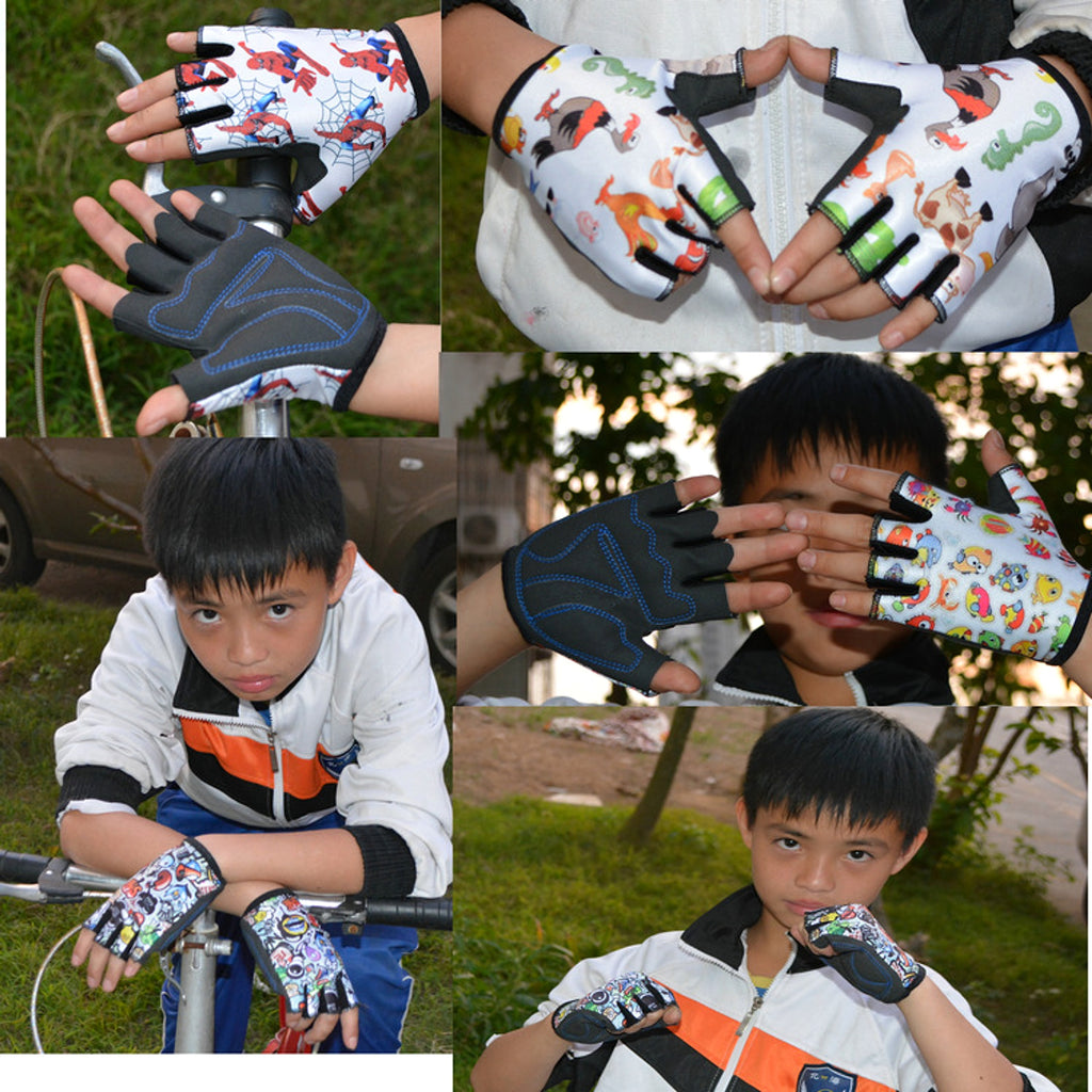 Children's Mountain Bike Riding Half-finger Roller Skating Gloves - enhanced image 4