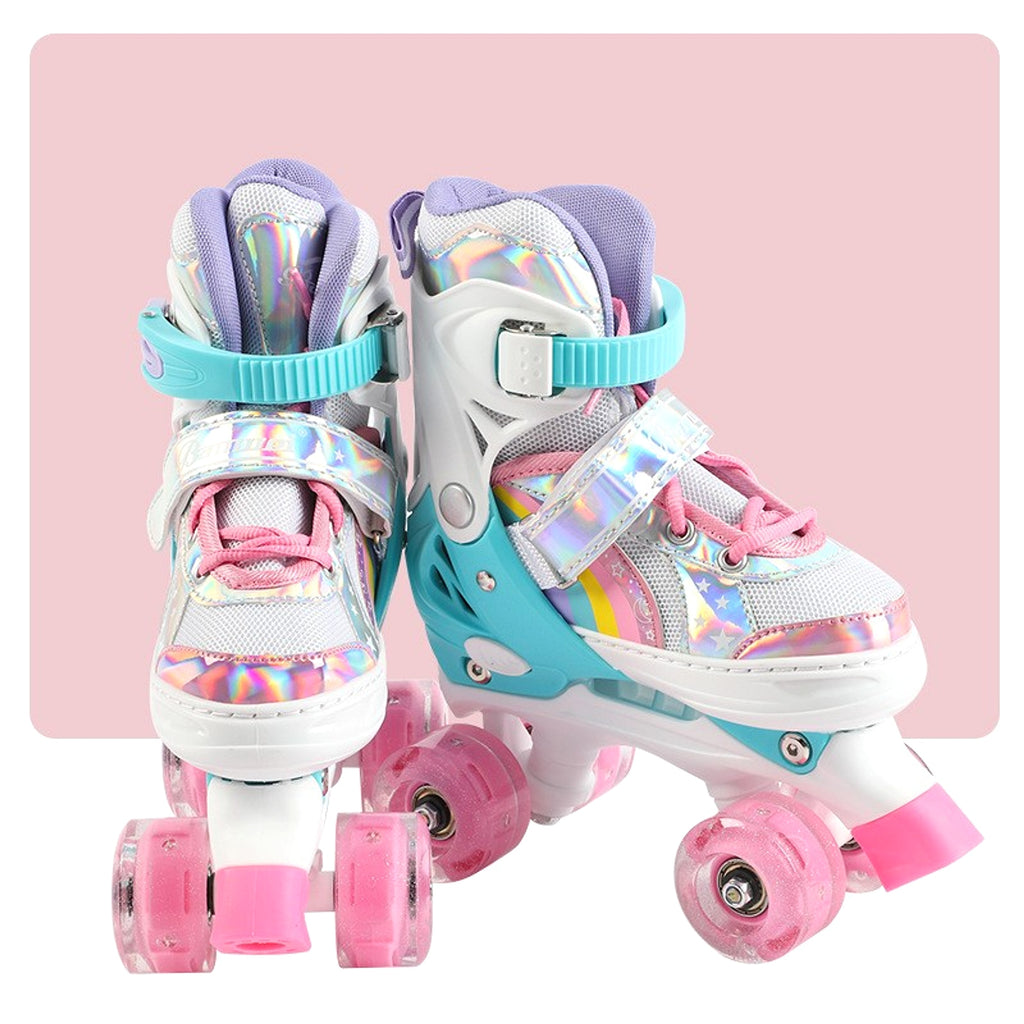 Children's Skates Double Row Four Wheel Full Flash - enhanced image 4