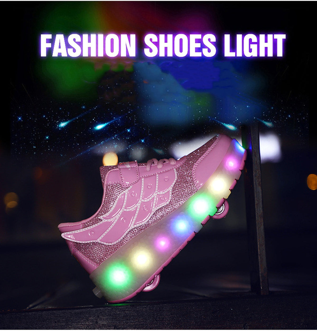 Children's Walking Shoes Teenage roller skates double wheel charging lamp skates flying roller skates sports wheels shoes - enhanced image 4