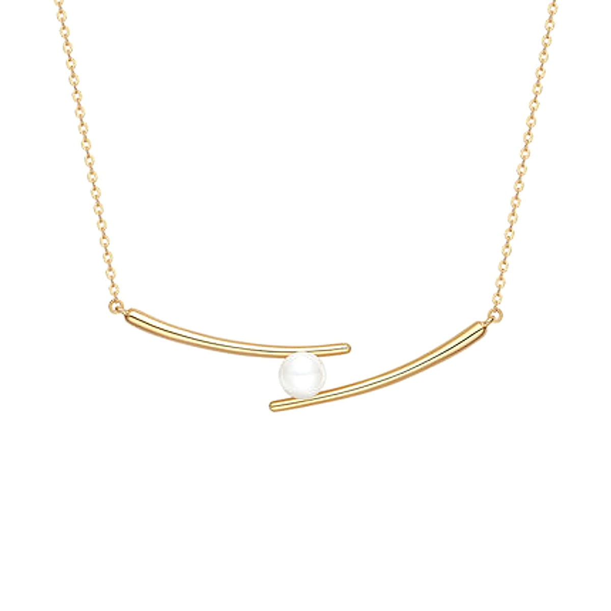 LuxeBaré™ – Chopsticks Clavicle Chain Necklace - enhanced image 4