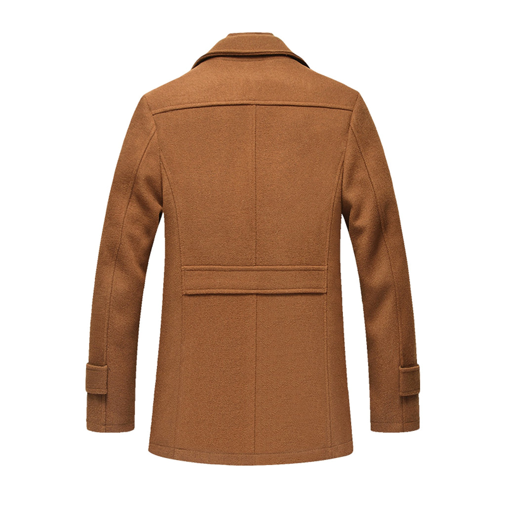 Collar Casual Wool Blends Trench Coats - enhanced image 4