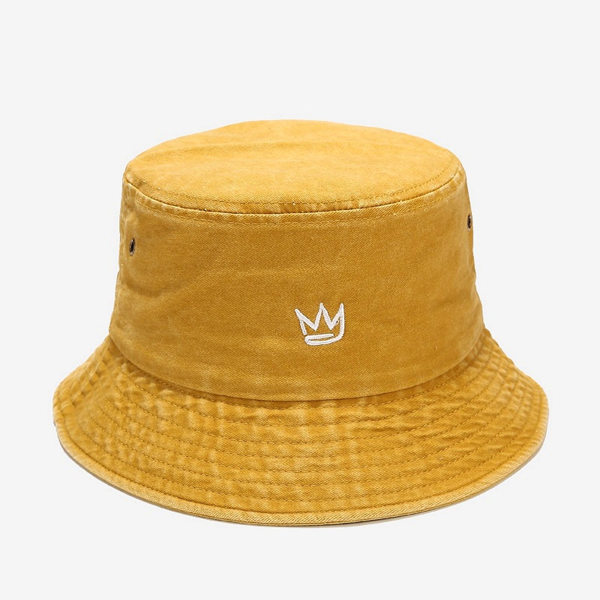 Crown Embroidered Fisherman Hat Washed Cotton Vintage Distressed - enhanced image 4