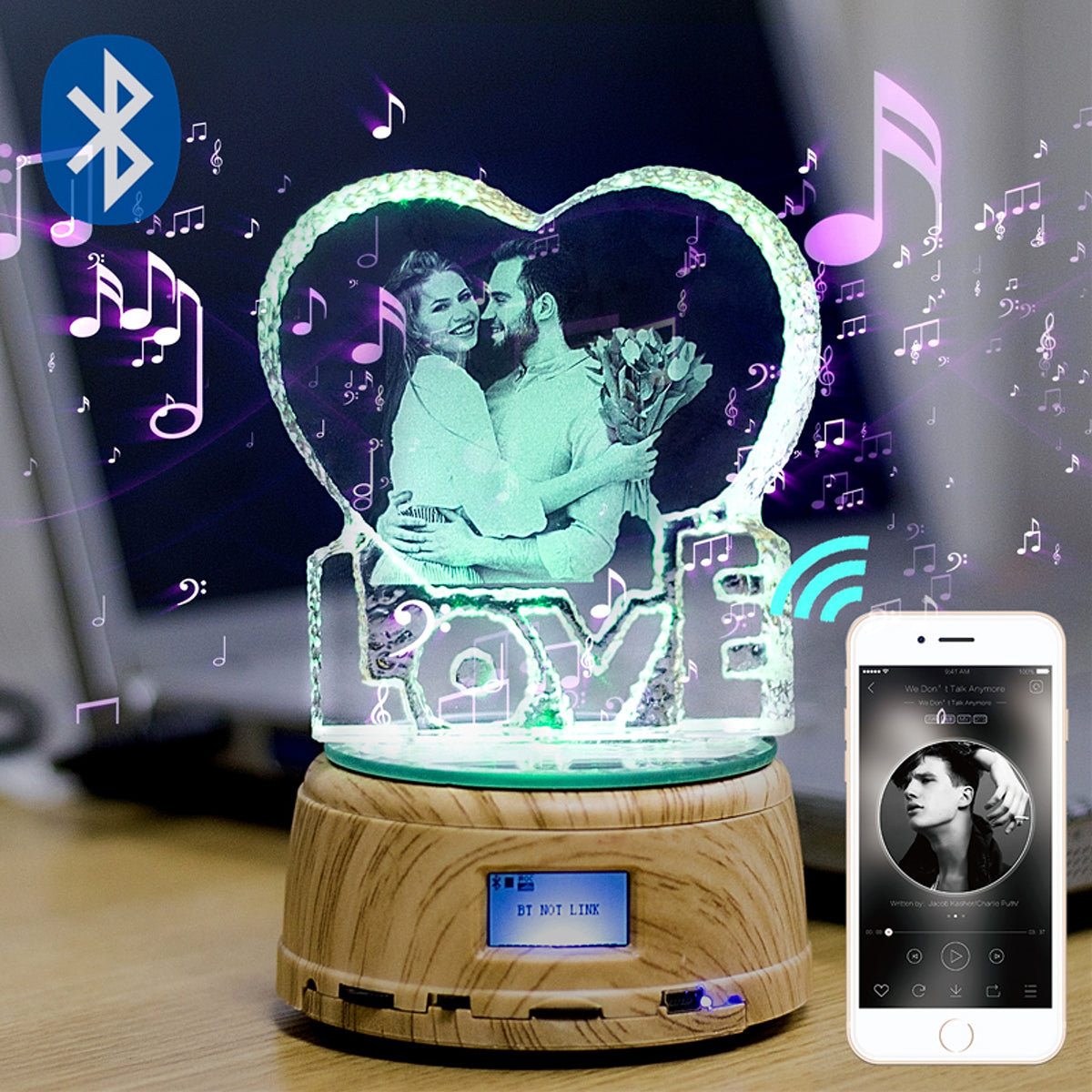CrystalTune™ – Custom 3D Crystal Lamp with Bluetooth Music & LED Light - enhanced image 4