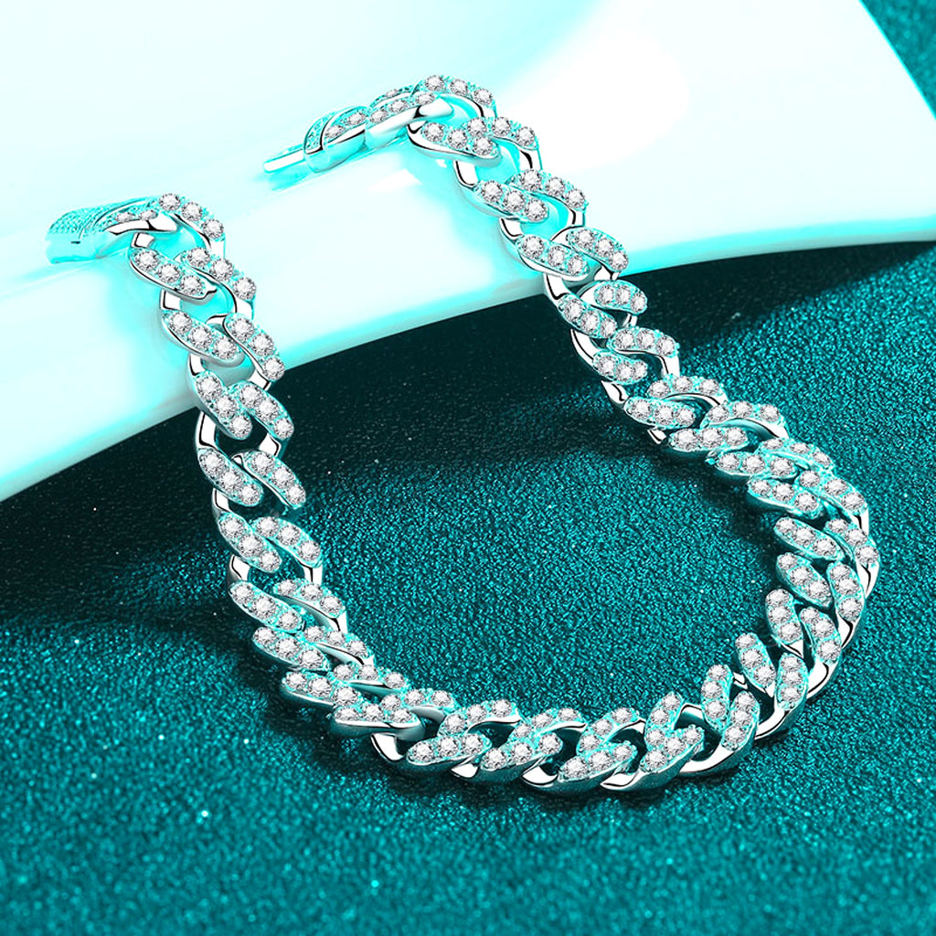 Cuban Link Chain Moissanite Bracelet - enhanced image 4