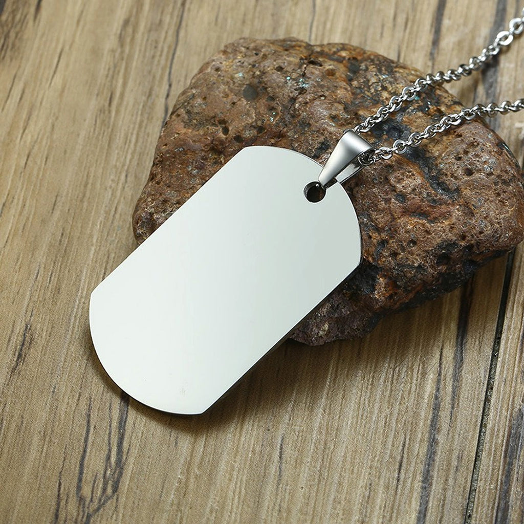 Custom Personalized Military Dog Tag Necklace - enhanced image 4