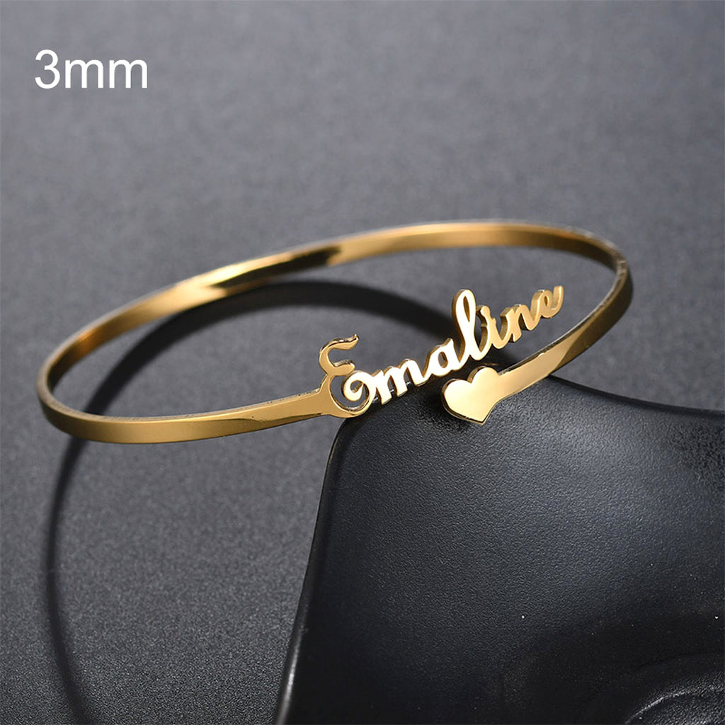 Personalized Name Bracelet – Custom Engraved Stainless Steel Bangle - enhanced image 4