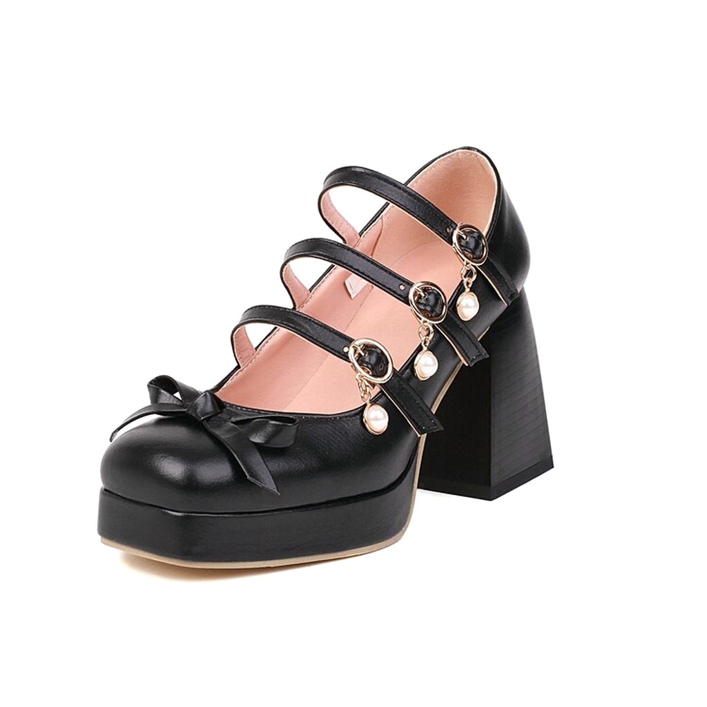 Cute Round Toe Single Shoe Bow Student Shoes - enhanced image 4
