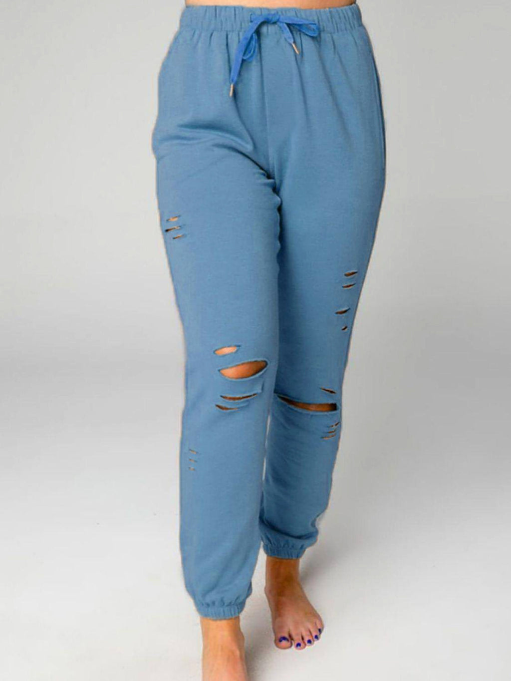 Distressed Sweatshirt and Joggers Set - enhanced image 4