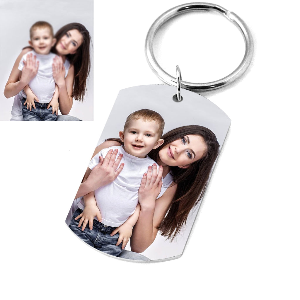Custom Engraved Keychain – Personalized Photo & Name Tag Pendant - enhanced image 4