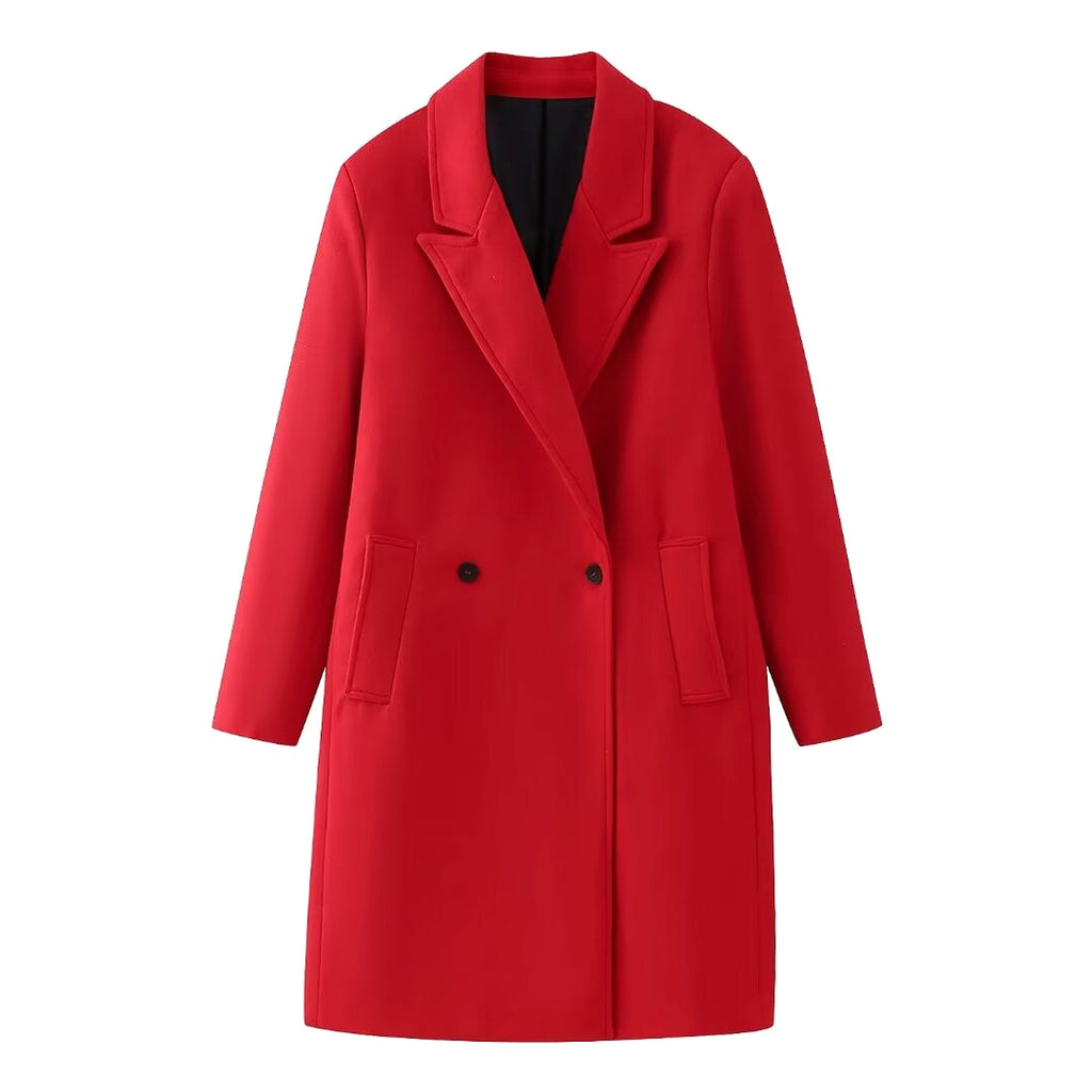 Double-Breasted Long Red Overcoat – Haute Edition 25 - enhanced image 4