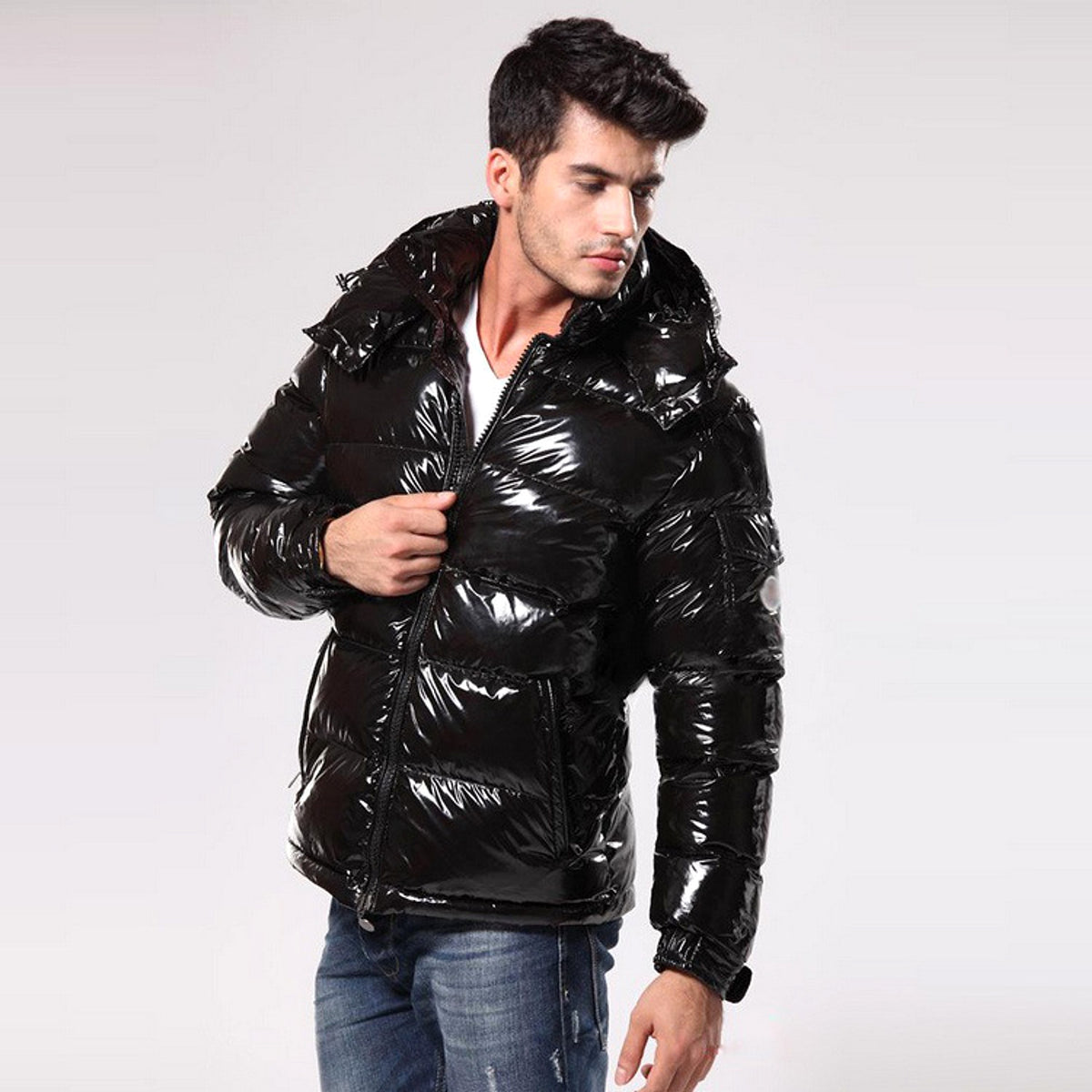 Down Short Mens Thick Warm Jacket - enhanced image 4
