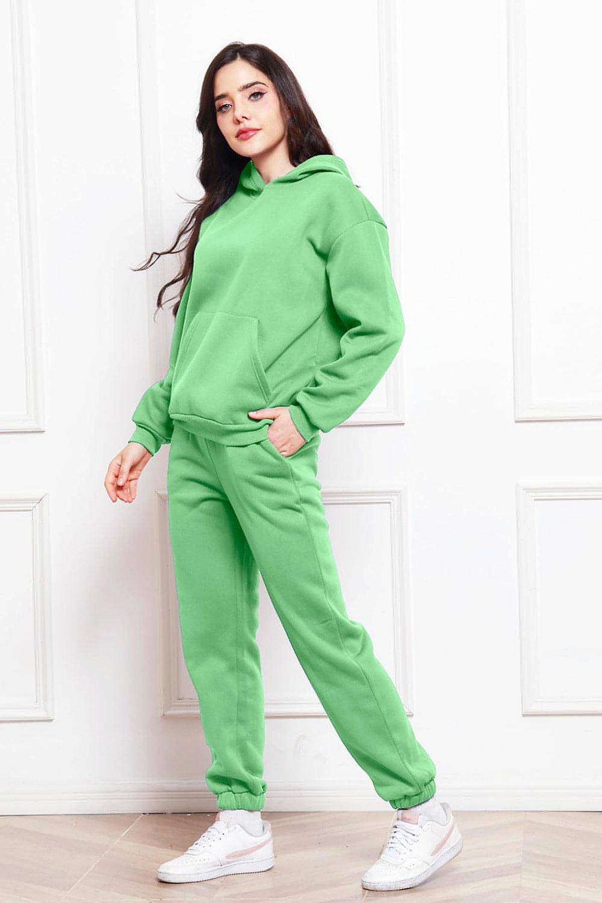 Drop Shoulder Long Sleeve Hoodie and Pants Set - enhanced image 4