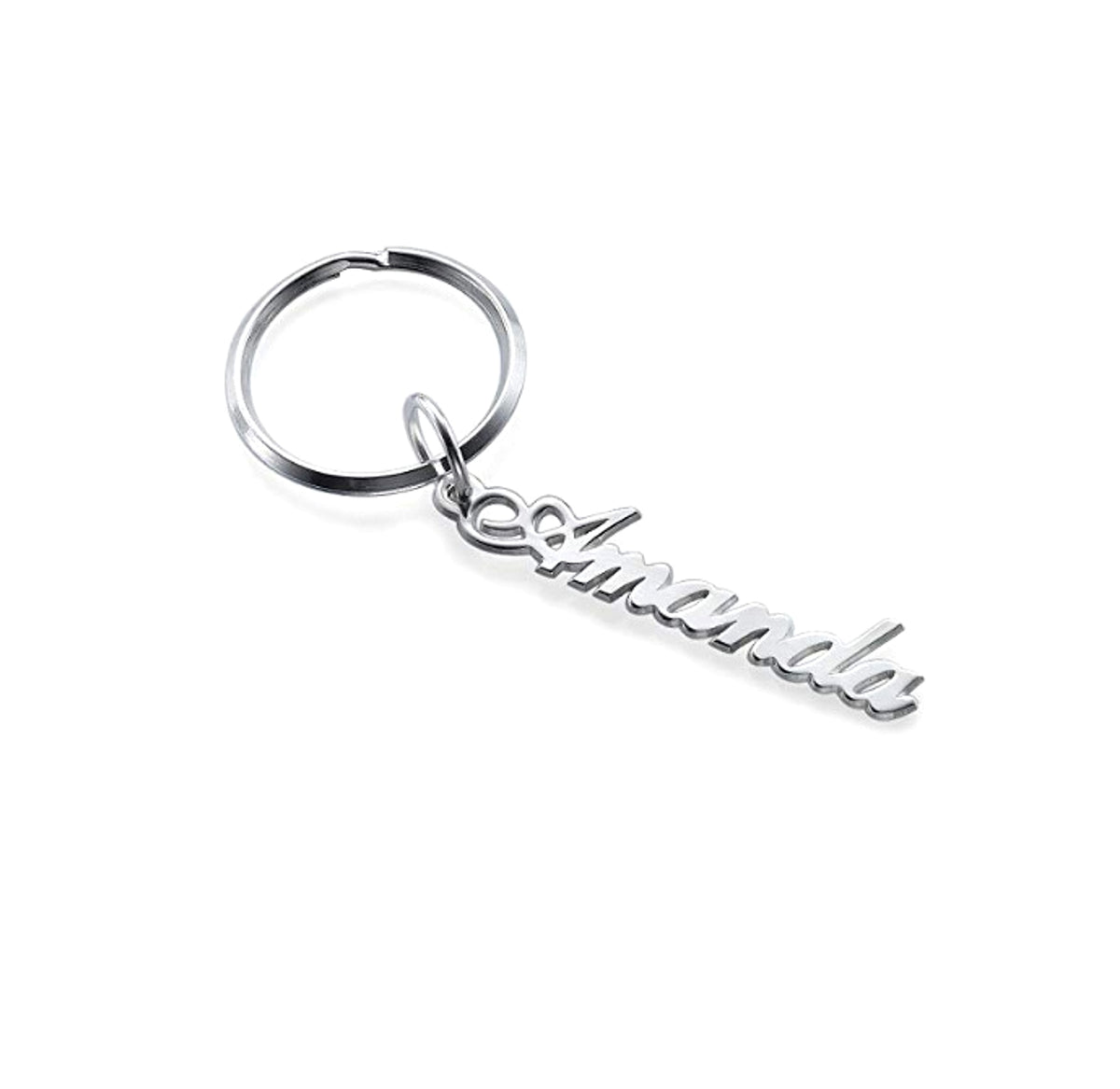 Personalized English Alphabet Name Keychain – Stainless Steel - enhanced image 4