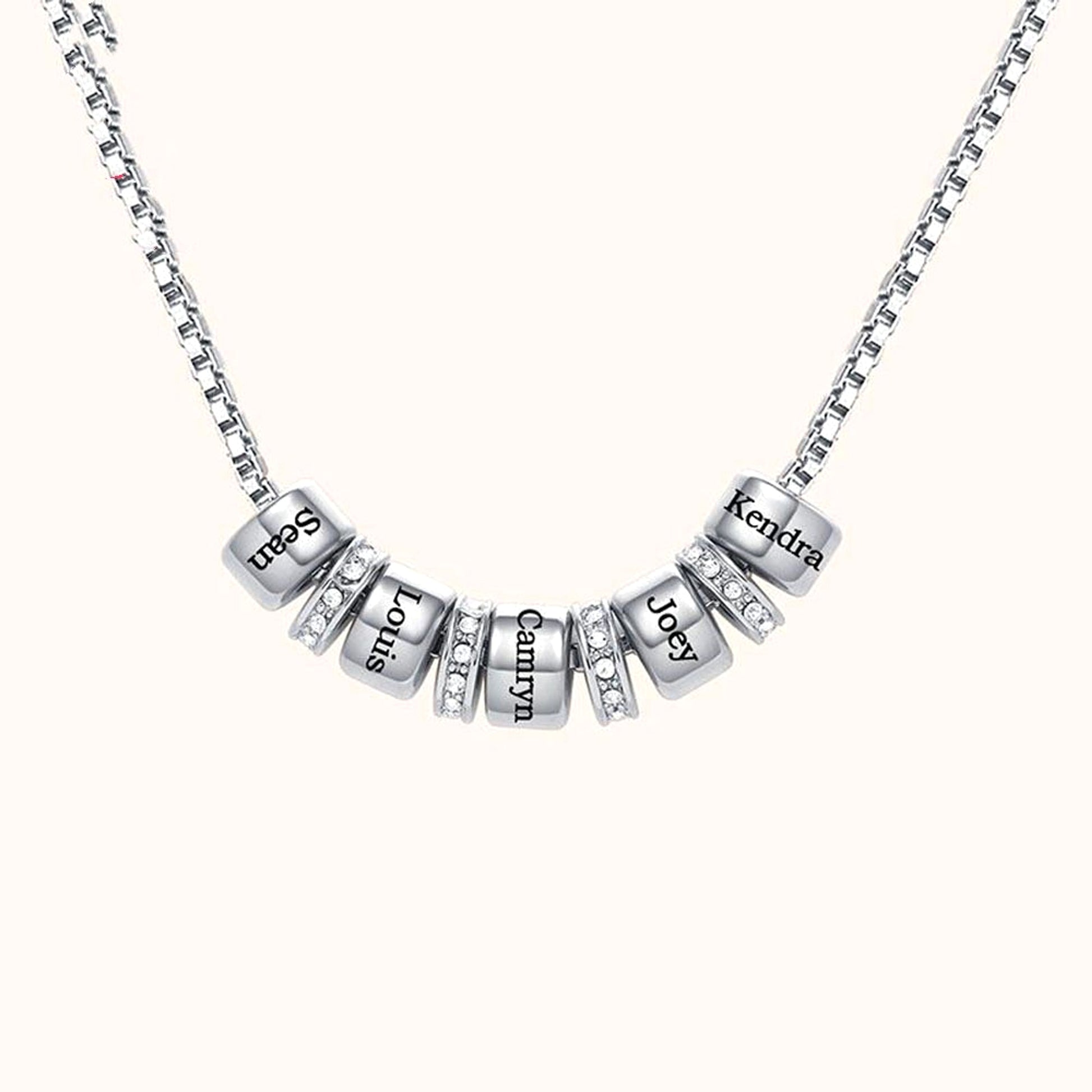 ✨ Personalized Diamond Bead Name Necklace – Your Story, Worn in Gold ✨ - enhanced image 4