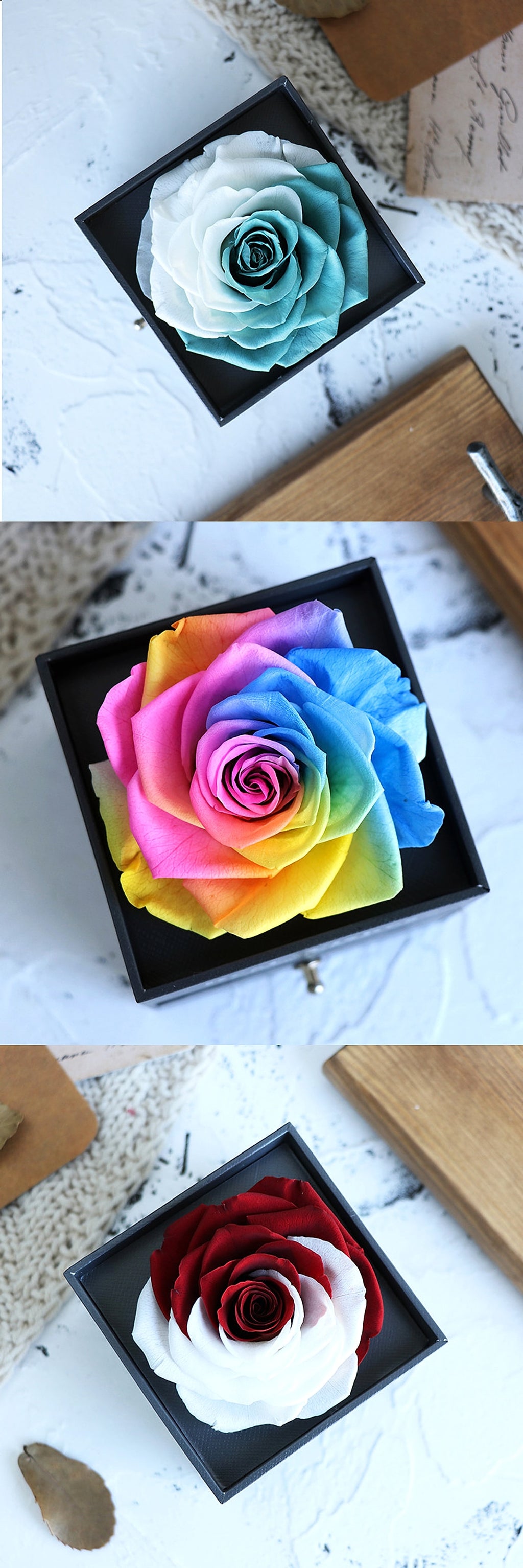 Eternal Flower Rose Jewelry Box for Birthday Presents Valentines Day Wedding Gift - enhanced image 4