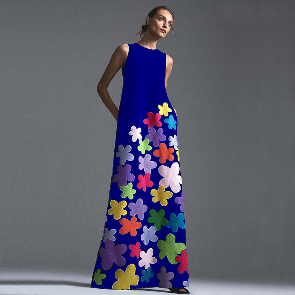 Women's Sleeveless Printed Dresses - enhanced image 4