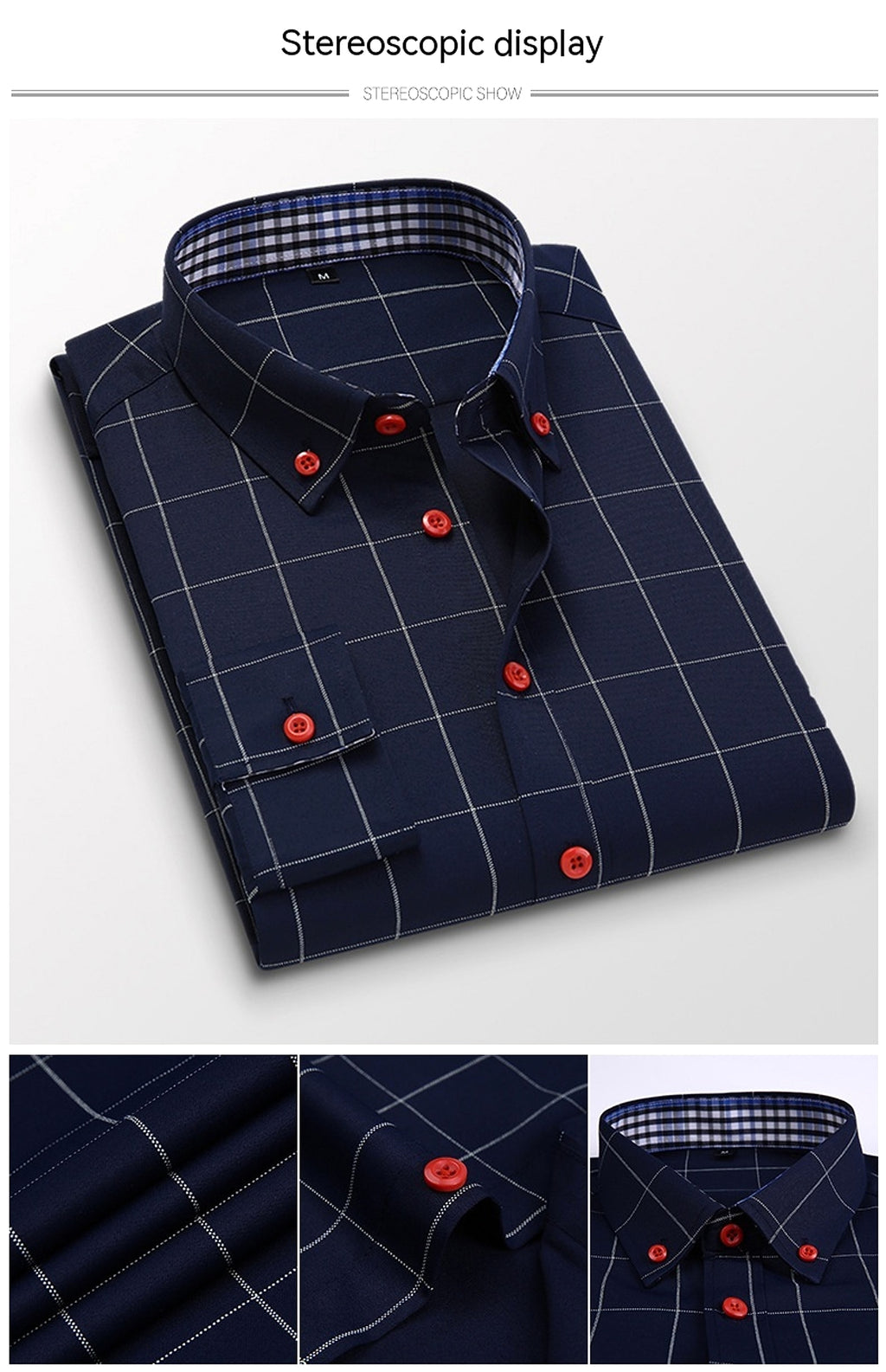 Fall Men's DressShirt Long Sleeve Casual Slim Fit - enhanced image 4