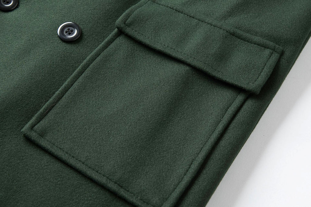 Fall Winter Men Double Breasted Mid-length Trench Coat - enhanced image 4