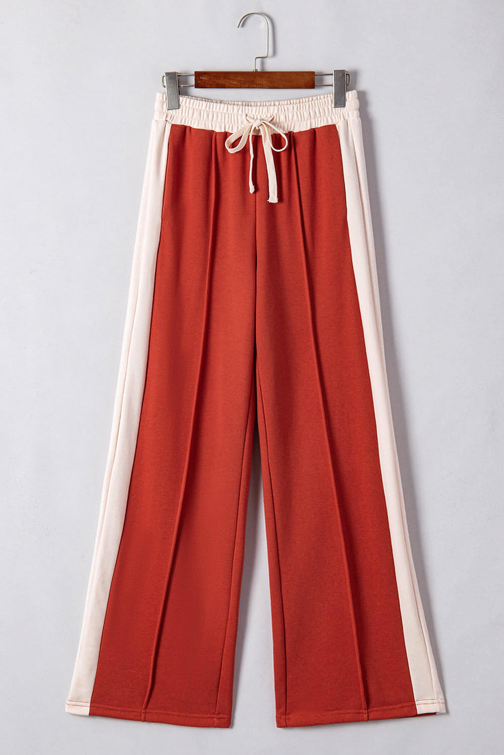 Flamingo Color Block Drawstring High Waist Wide Leg Pants - enhanced image 4