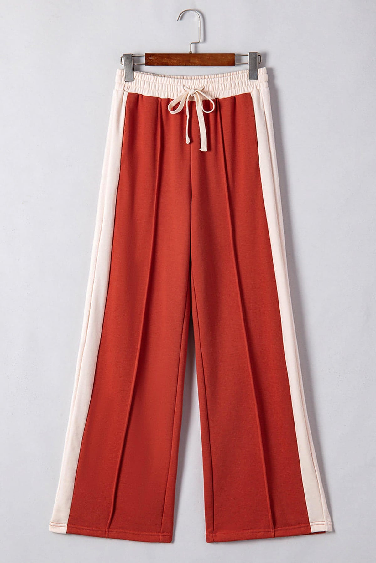 Flamingo Color Block Drawstring High Waist Wide Leg Pants - enhanced image 4