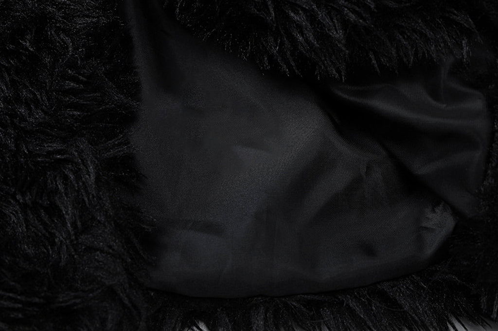 Fluffy wool & leather women 's jacket - enhanced image 4