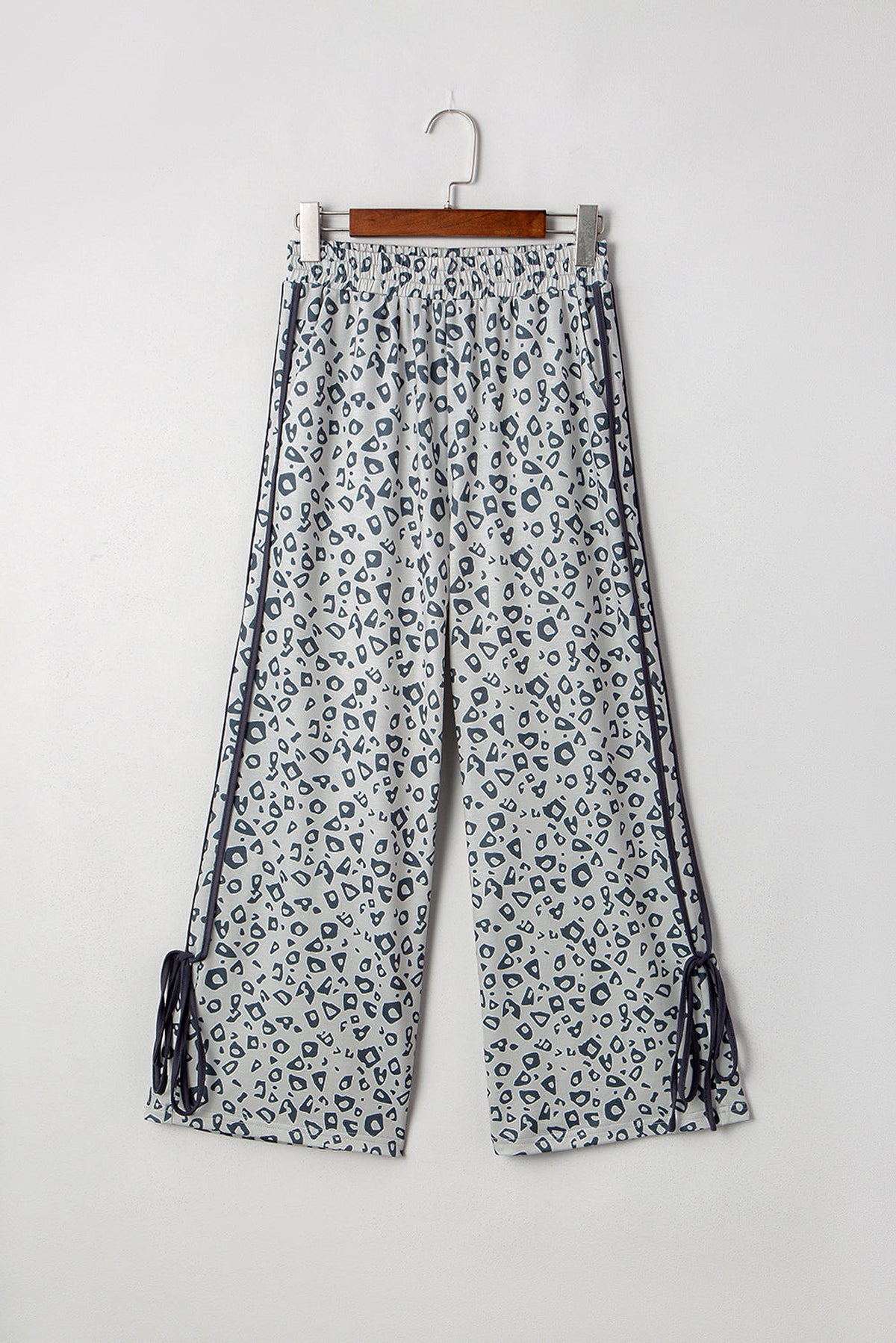 Gray Leopard High Waist Side Bow Straight Leg - enhanced image 4