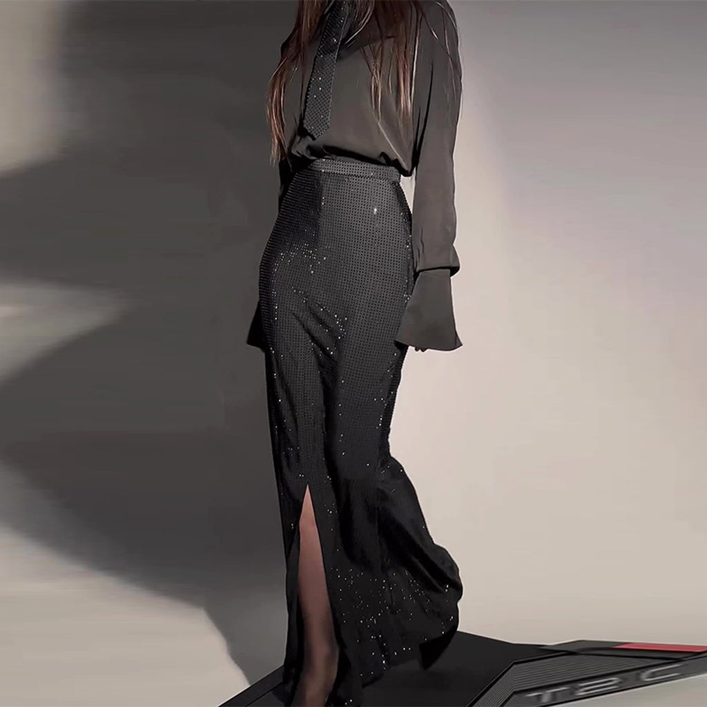 Heavy Industry Hot Diamond Split Wrap Hip Skirt Set - enhanced image 4