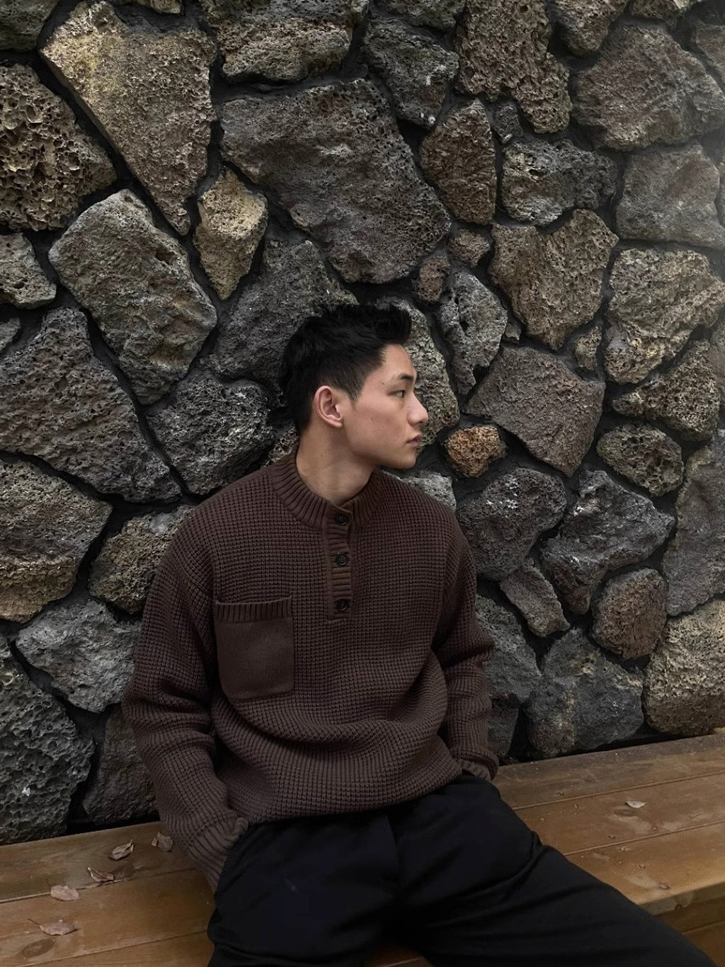 Henry Collar Round Neck Old Money Style Sweater For Men - enhanced image 4