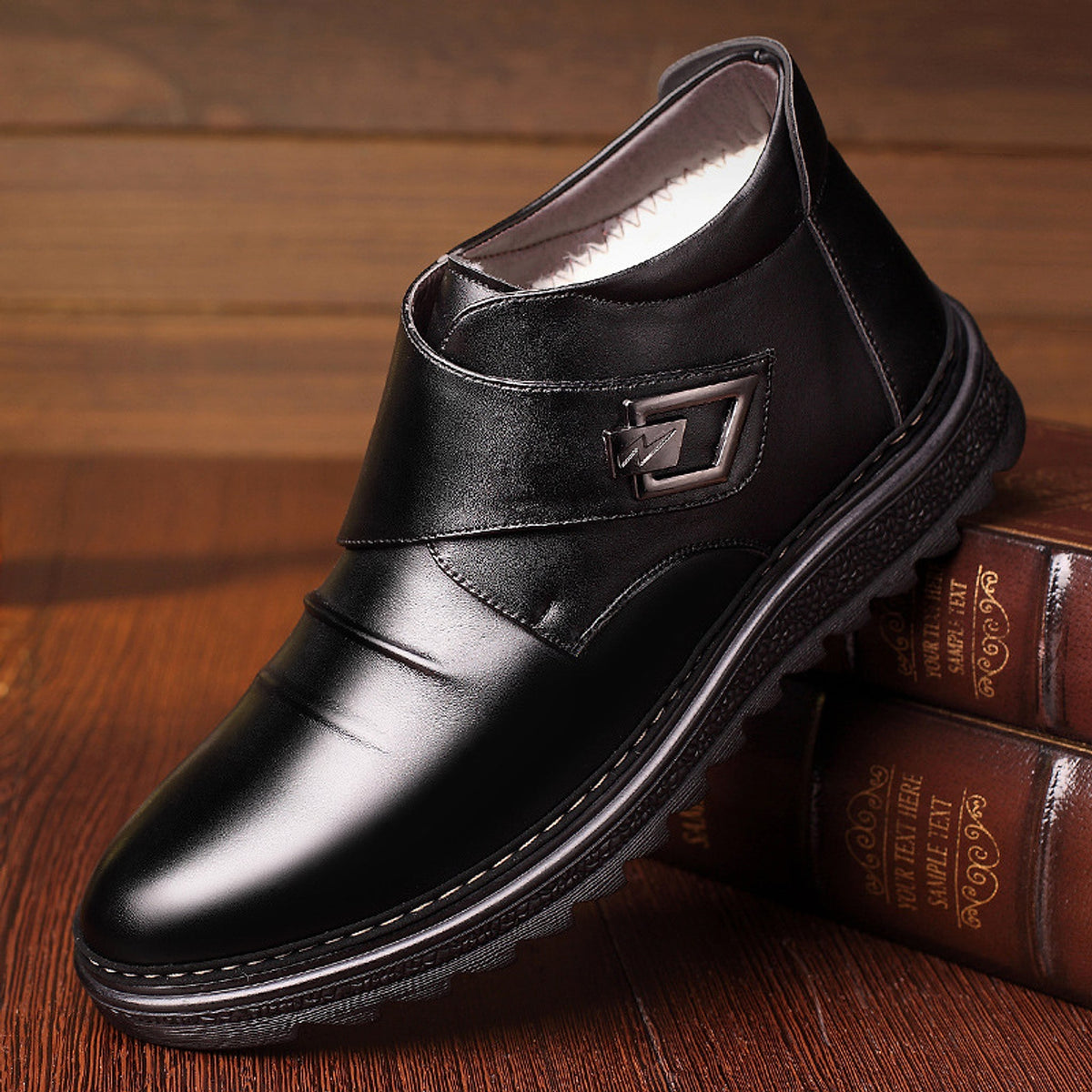 High-top shoes plus cashmere men's shoes - enhanced image 4