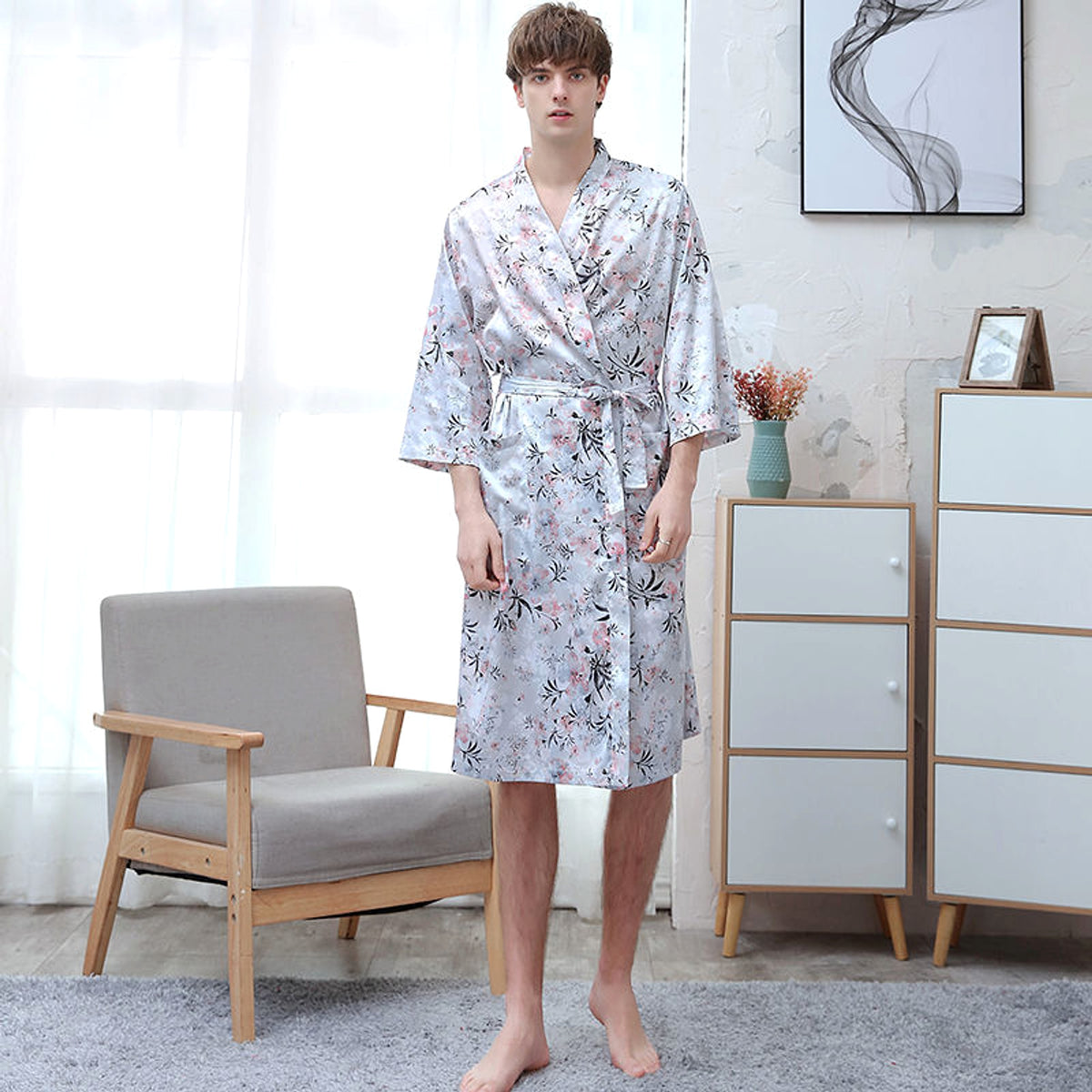 Ice Silk Couple Pajamas - enhanced image 4