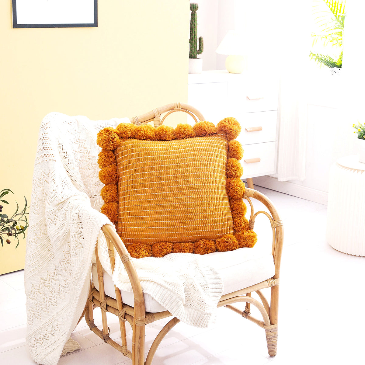 Ins Wind Big Ball Ball Nordic Knitted Pillow Pillow - enhanced image 4