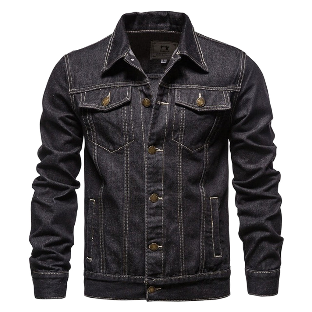 Jacket Men Casual Blue Lapel Jeans Jackets Qualit - enhanced image 4