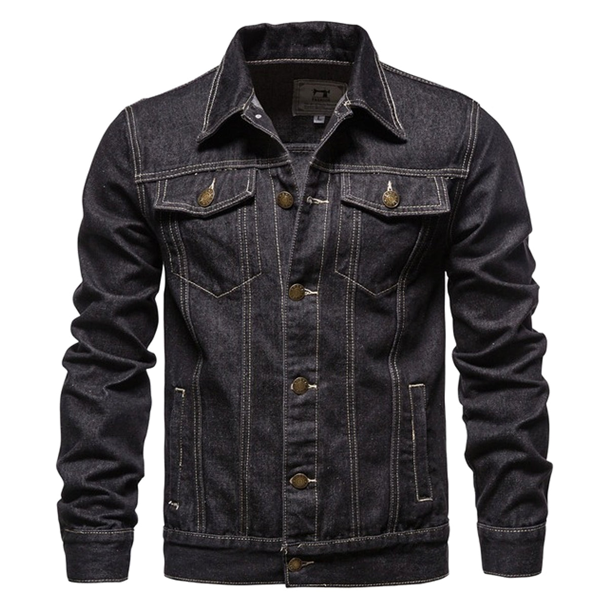 Jacket Men Casual Blue Lapel Jeans Jackets Qualit - enhanced image 4