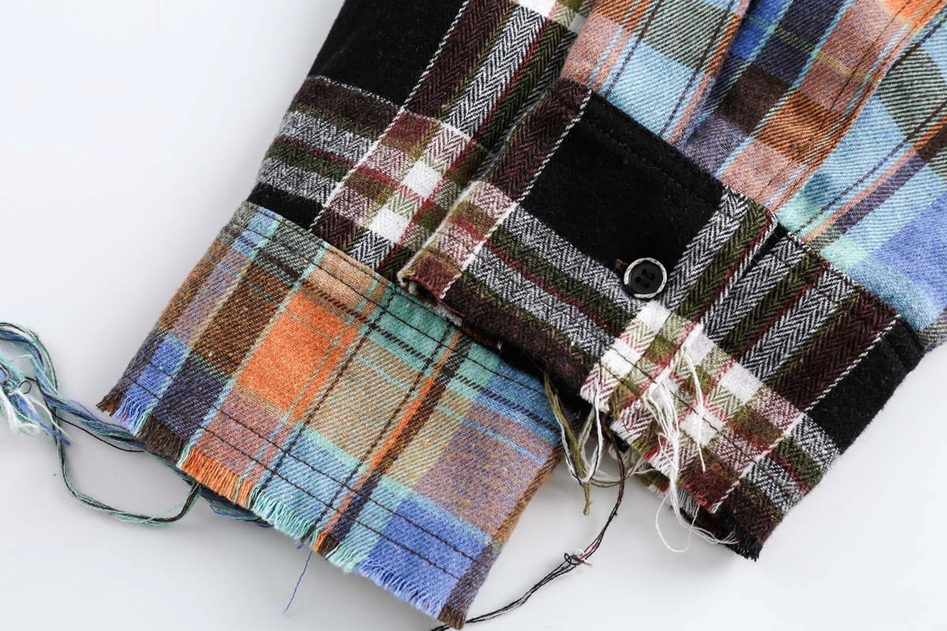 Japanese Trendy Spliced Plaid Blouse DressShirt CS51 - enhanced image 4