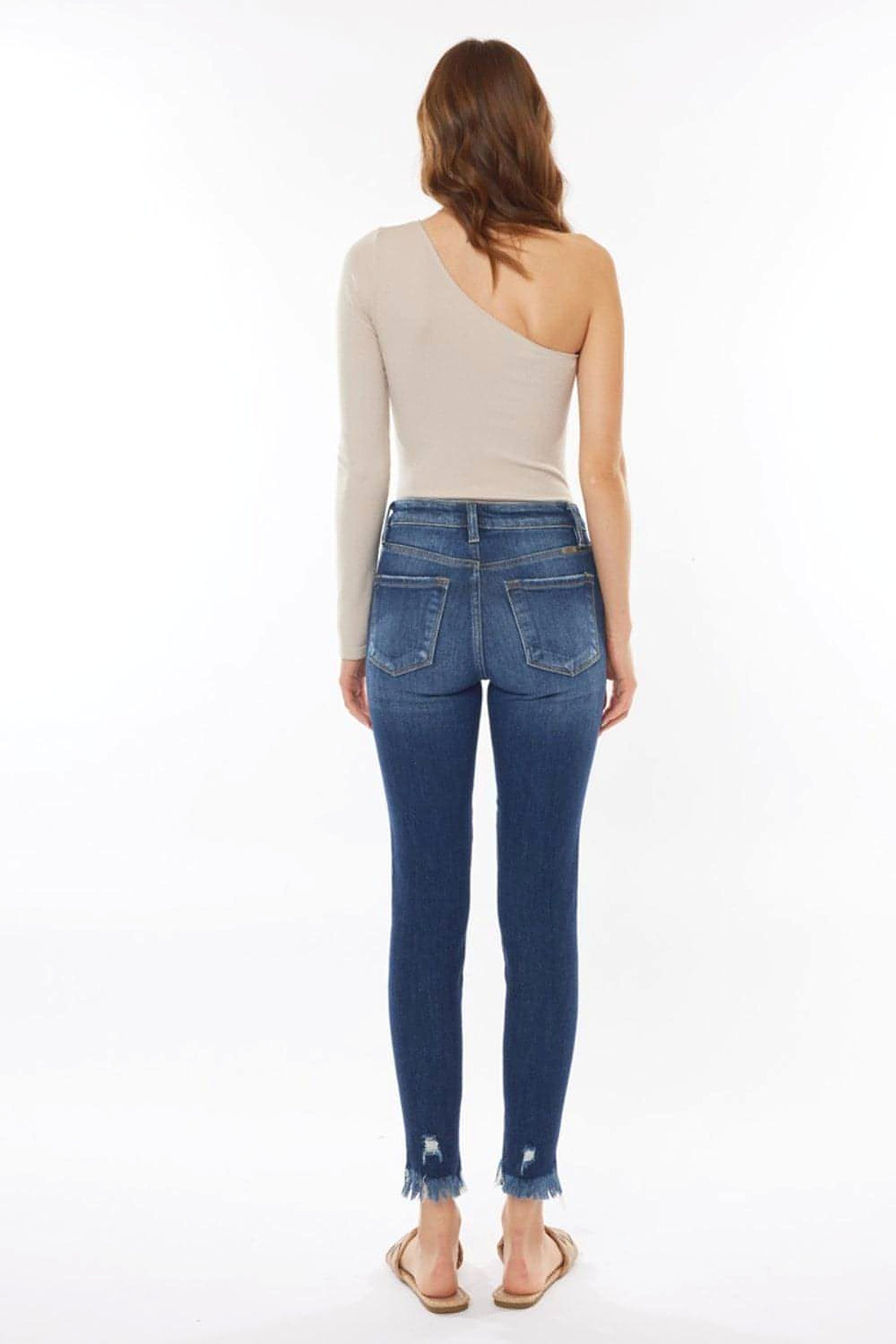 Kancan Raw Hem High Waist Cropped Jeans - enhanced image 4
