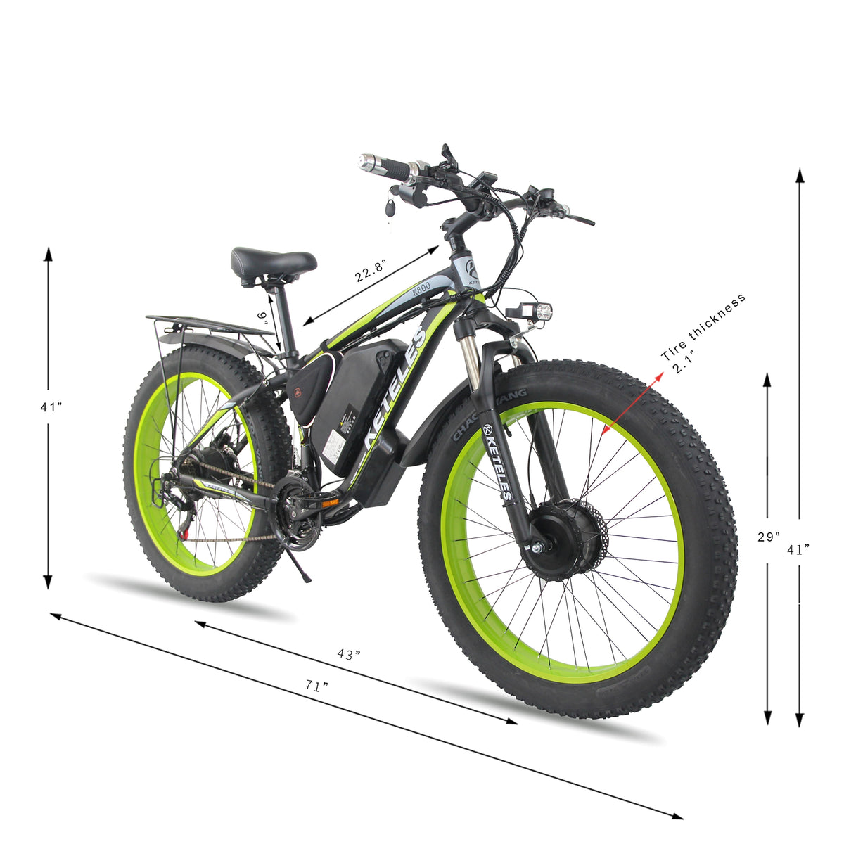 Ketteles™ K800 – Full Alloy E-Mountainbike (48V 21Ah, 21-Speed, Dual Disc Brake) - enhanced image 4