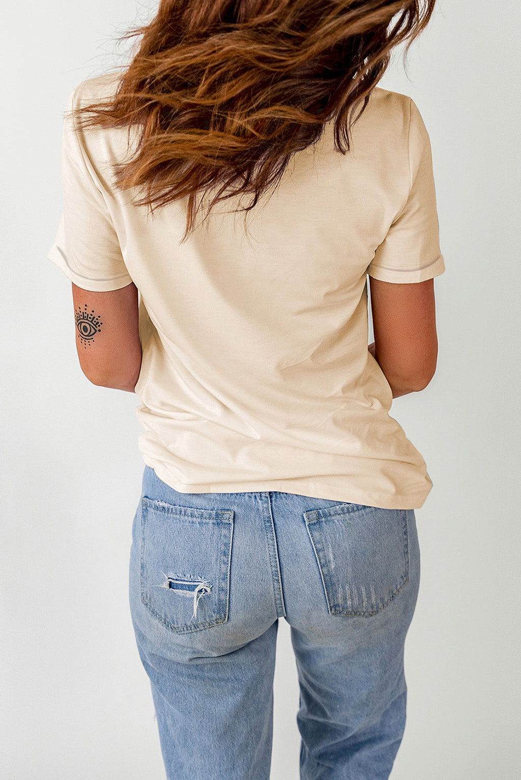 Khaki Pumpkin with Flower Graphic T Shirt - enhanced image 4