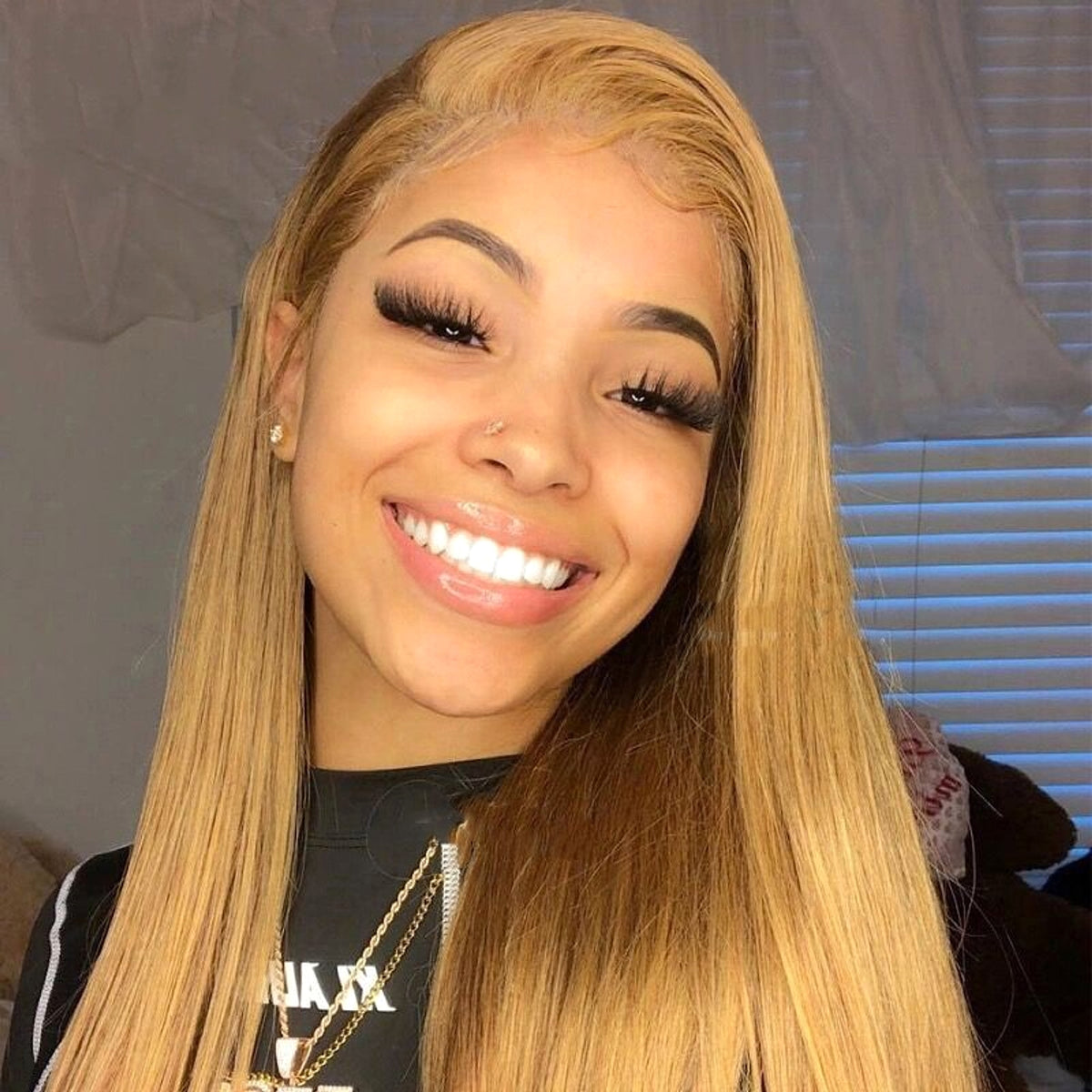 VelvetFlow - Lace Headband With Real Straight Hair - enhanced image 4
