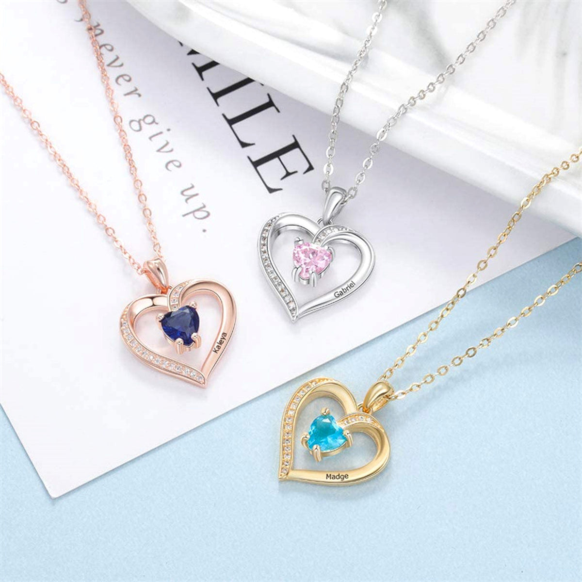Ladies Elegant Heart Zircon Love Pendant Necklace - enhanced image 4