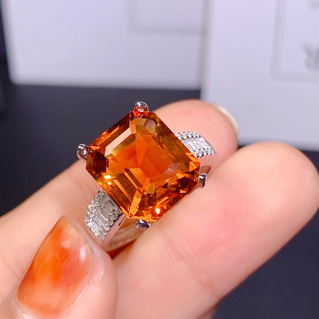 Large GrLuxeJewels™ – FireCrown Citrine Ring - enhanced image 4