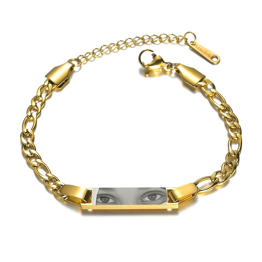 Laser Engraved Eye Photo Bracelet - enhanced image 4