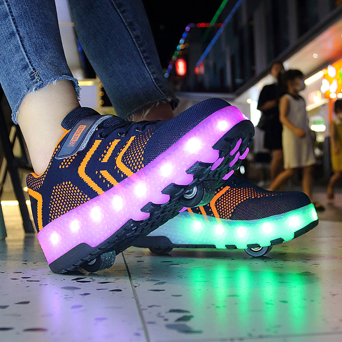 LED Light-emitting Rechargeable Roller Skates For Boys And Girls - enhanced image 4